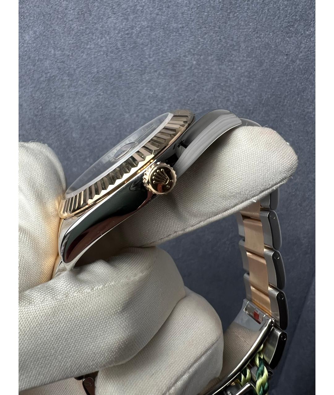 ROLEX Черные часы из желтого золота, фото 5