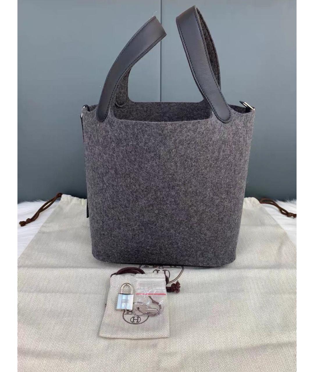 HERMES Серая сумка с короткими ручками, фото 2