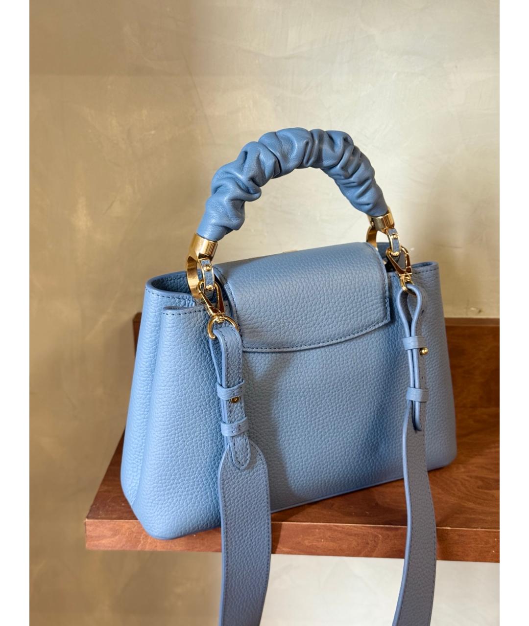 LOUIS VUITTON Голубая кожаная сумка через плечо, фото 8