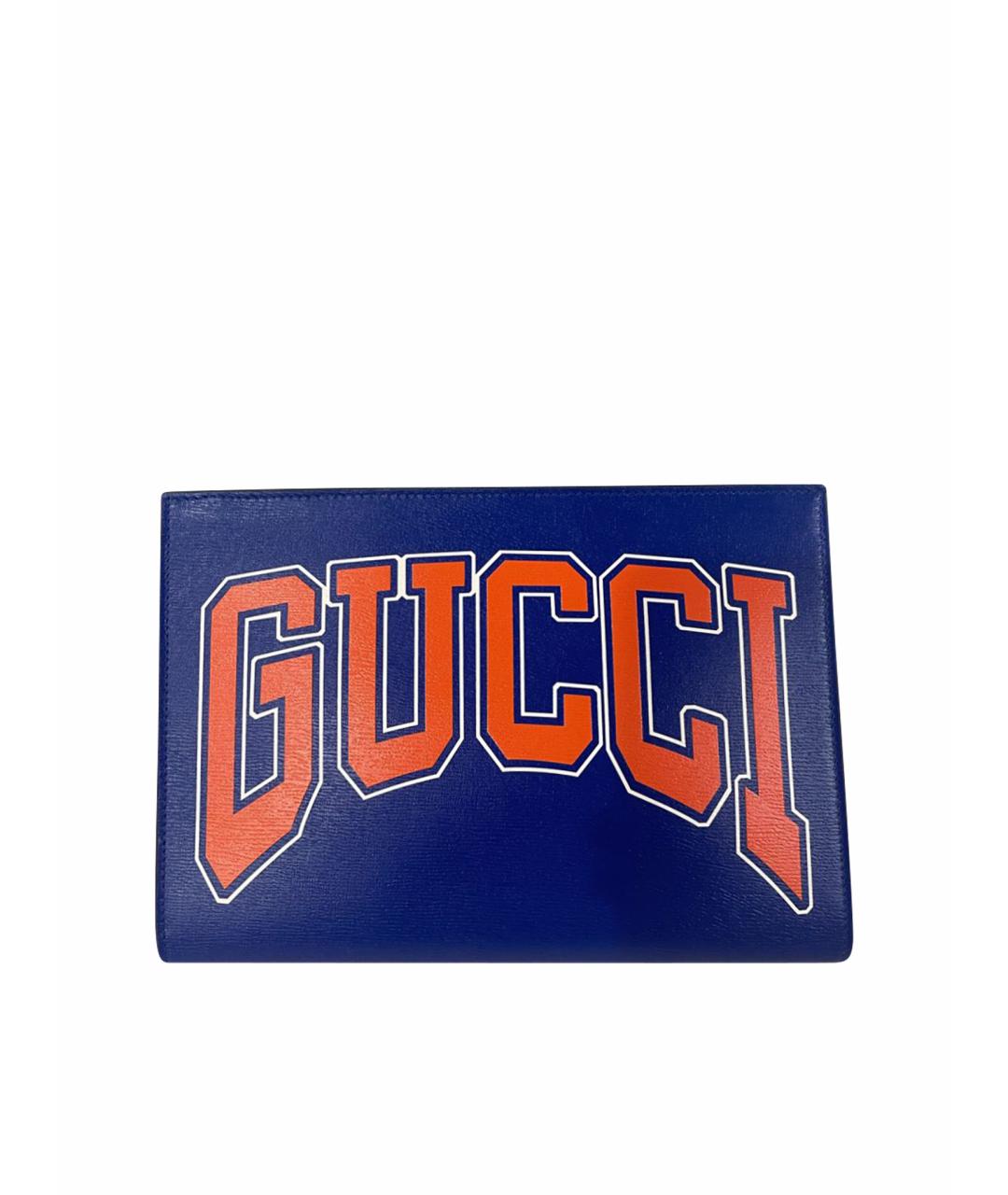 GUCCI Синяя кожаная барсетка, фото 1