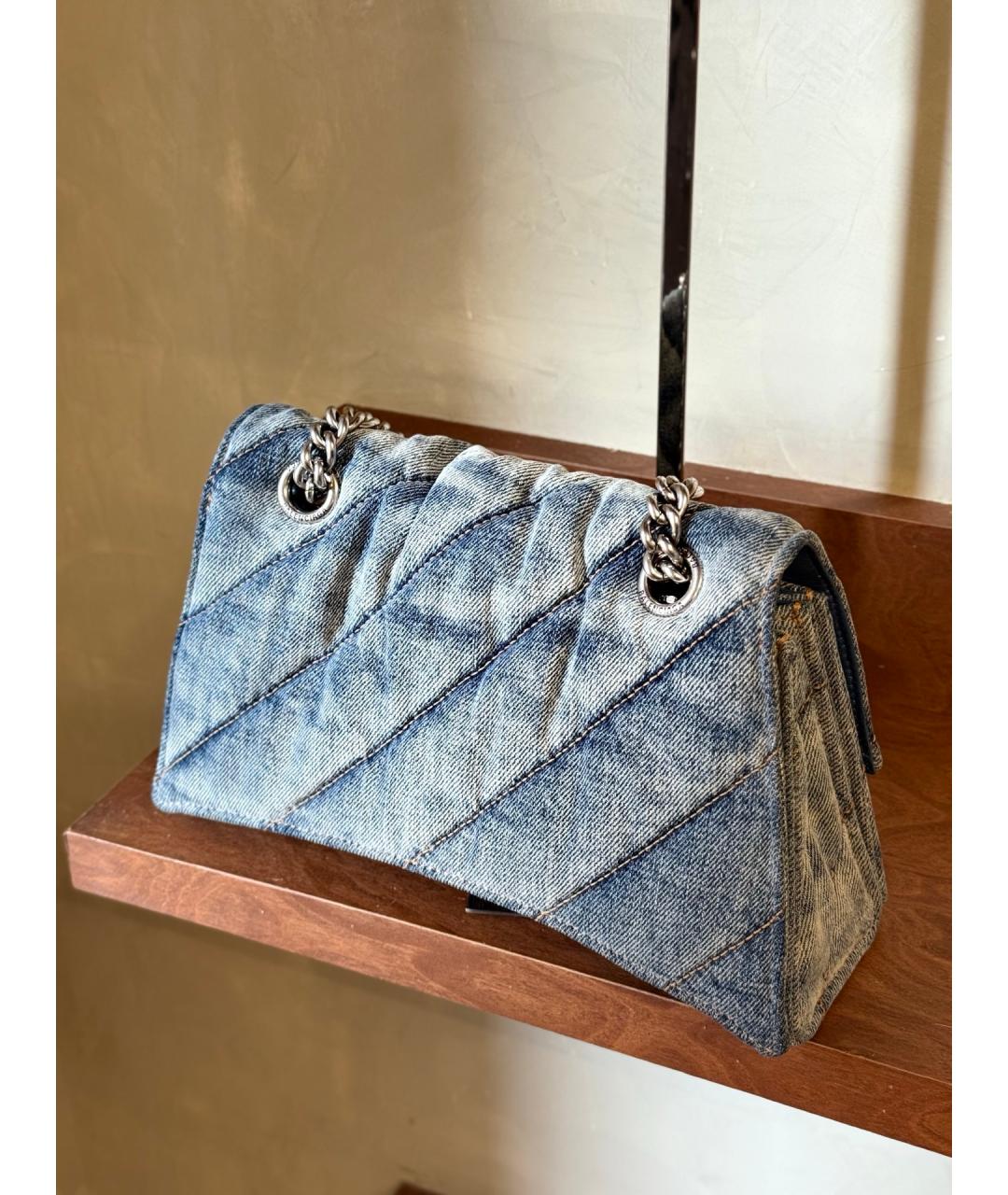 BALENCIAGA Голубая деним сумка через плечо, фото 8
