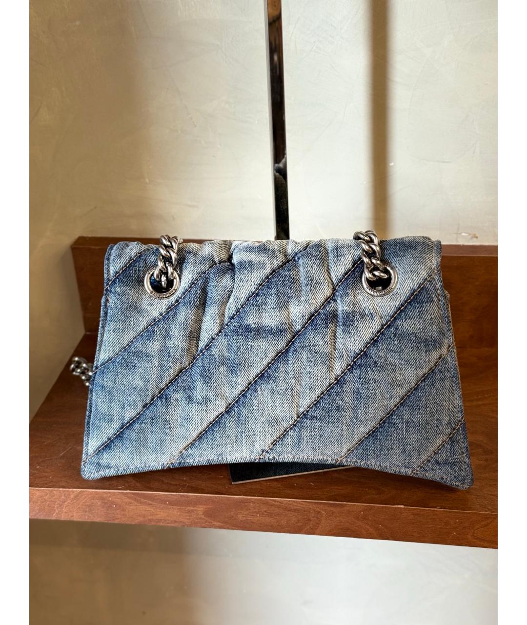 BALENCIAGA Голубая деним сумка через плечо, фото 7