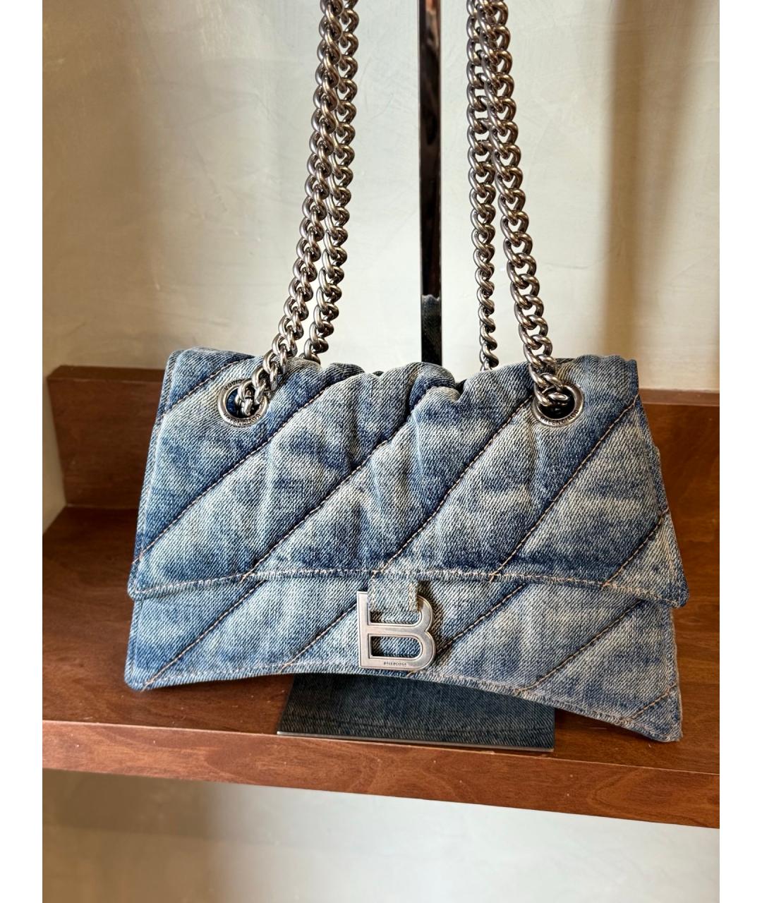 BALENCIAGA Голубая деним сумка через плечо, фото 2