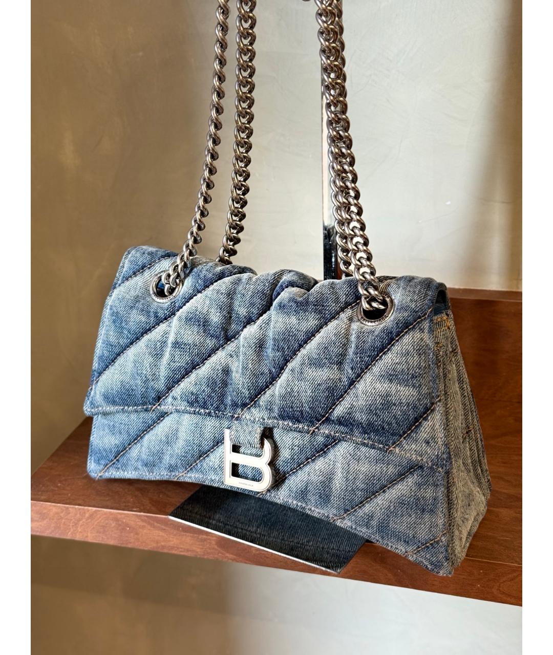 BALENCIAGA Голубая деним сумка через плечо, фото 3