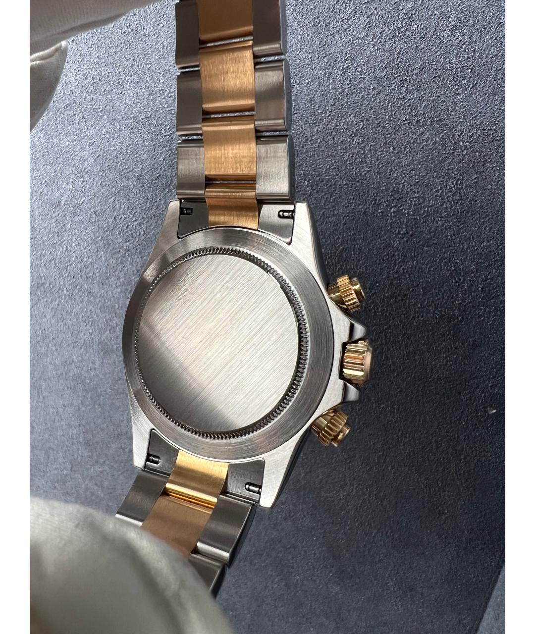 ROLEX Черные часы из желтого золота, фото 8