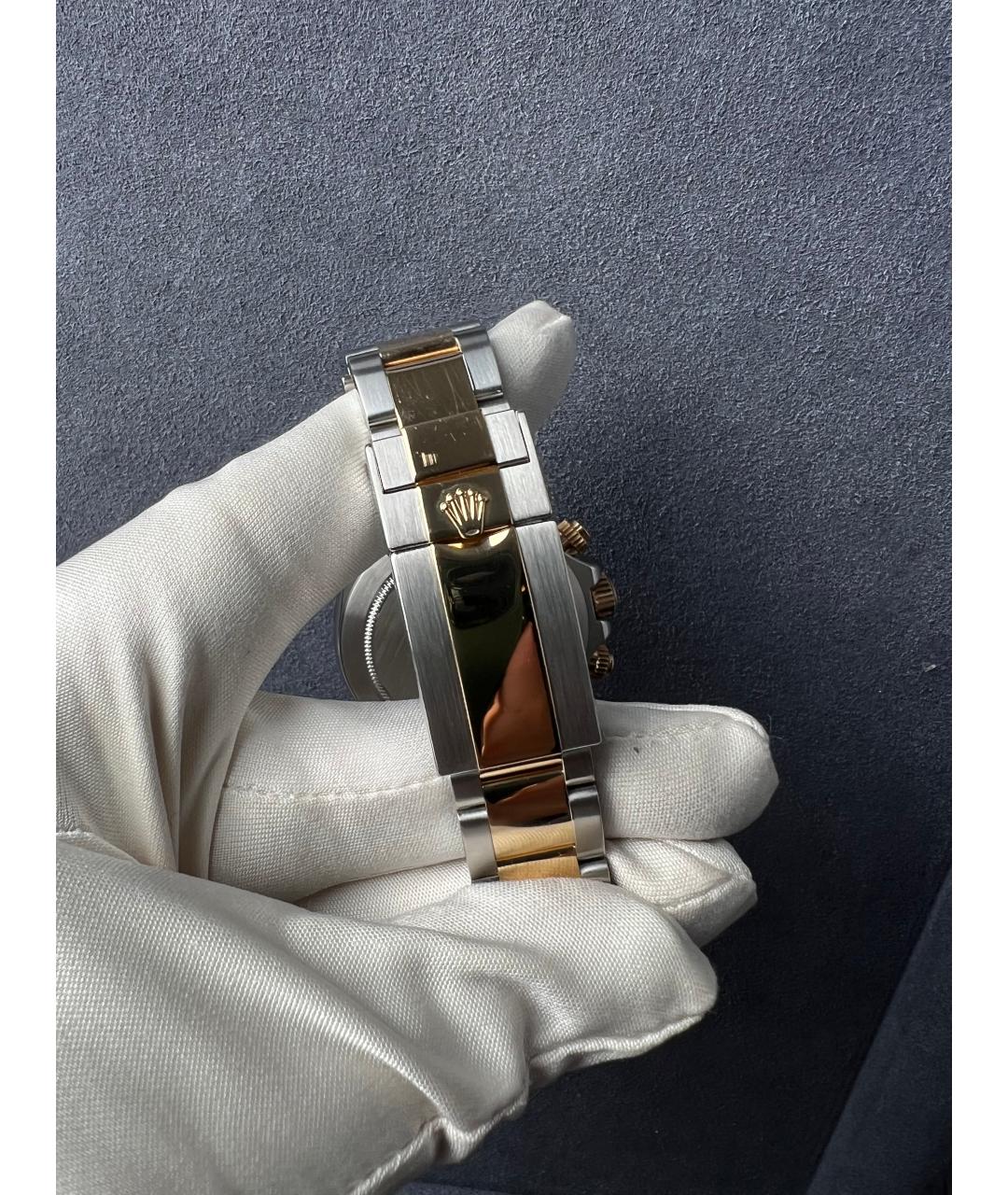 ROLEX Черные часы из желтого золота, фото 9