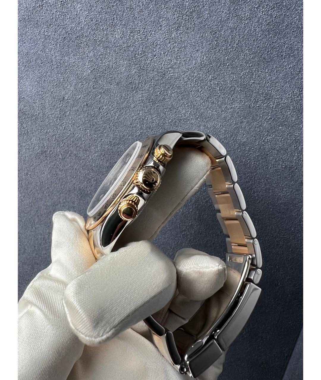 ROLEX Черные часы из желтого золота, фото 4