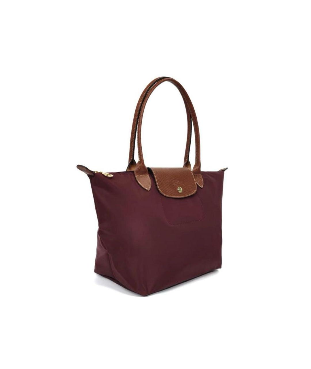 LONGCHAMP Бордовая кожаная сумка с короткими ручками, фото 2