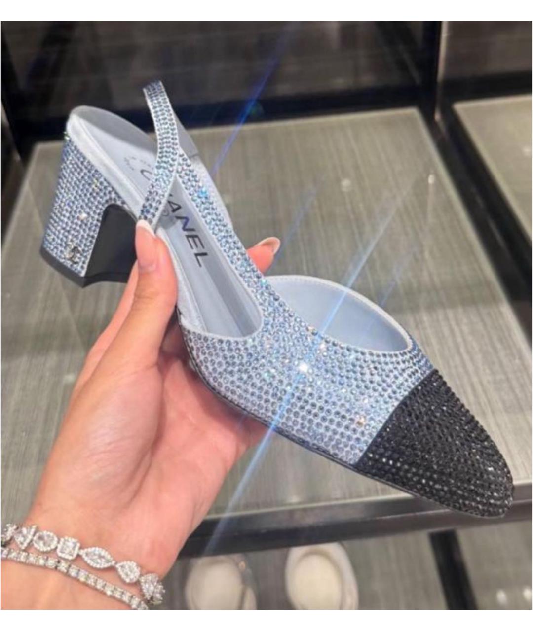 CHANEL Голубые кожаные туфли, фото 2