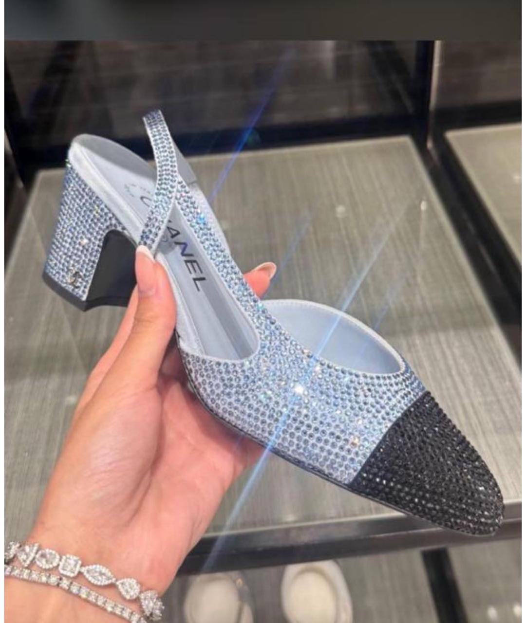 CHANEL Голубые кожаные туфли, фото 3