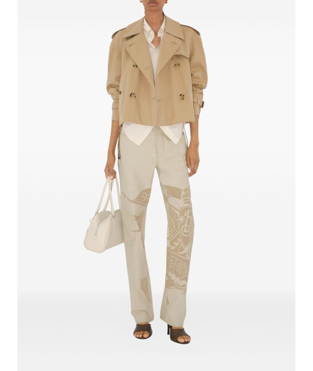 BURBERRY Бежевый хлопковый тренч/плащ, фото 4