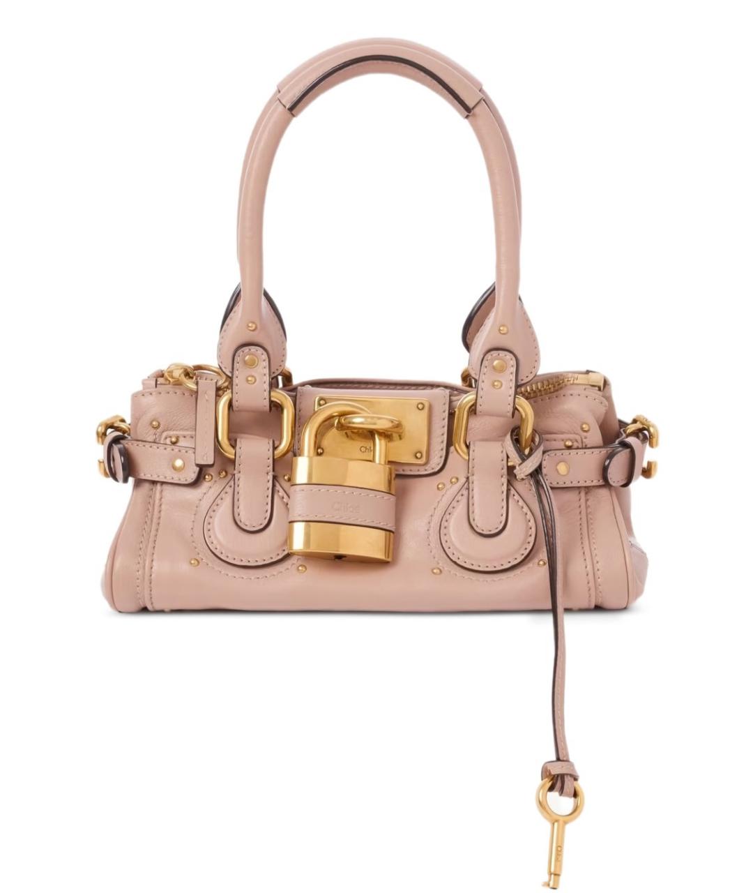 CHLOE Розовая кожаная сумка с короткими ручками, фото 1