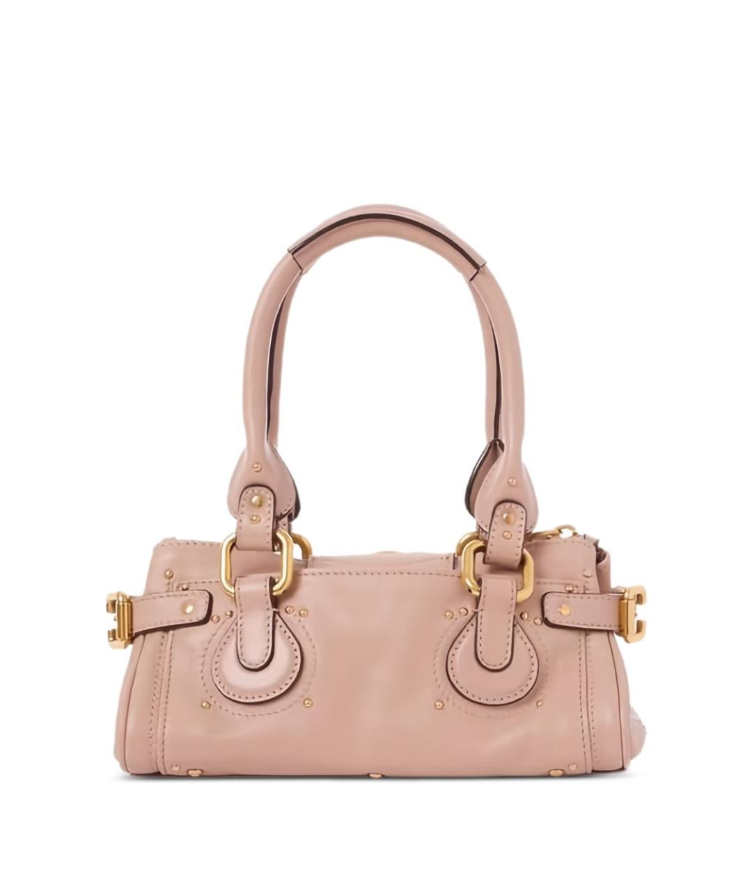 CHLOE Розовая кожаная сумка с короткими ручками, фото 4