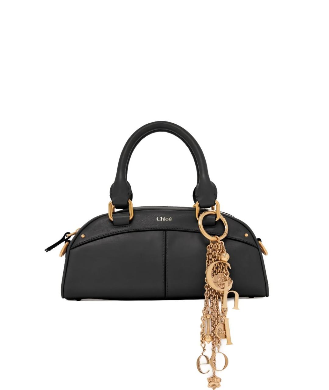 CHLOE Черная кожаная сумка с короткими ручками, фото 1