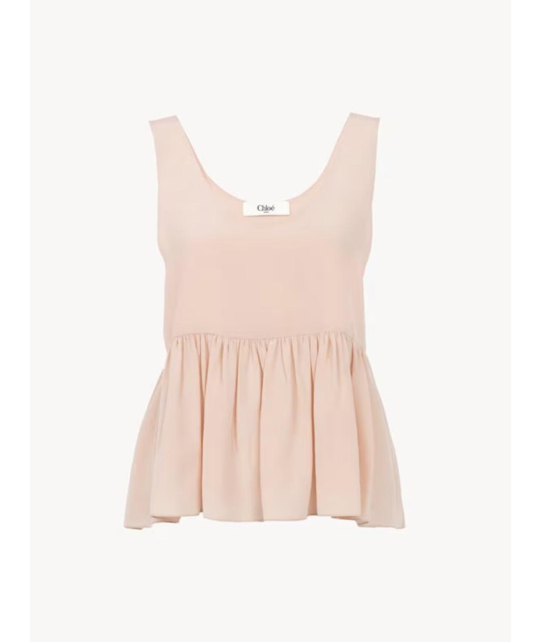 CHLOE Бежевая шелковая блузы, фото 6