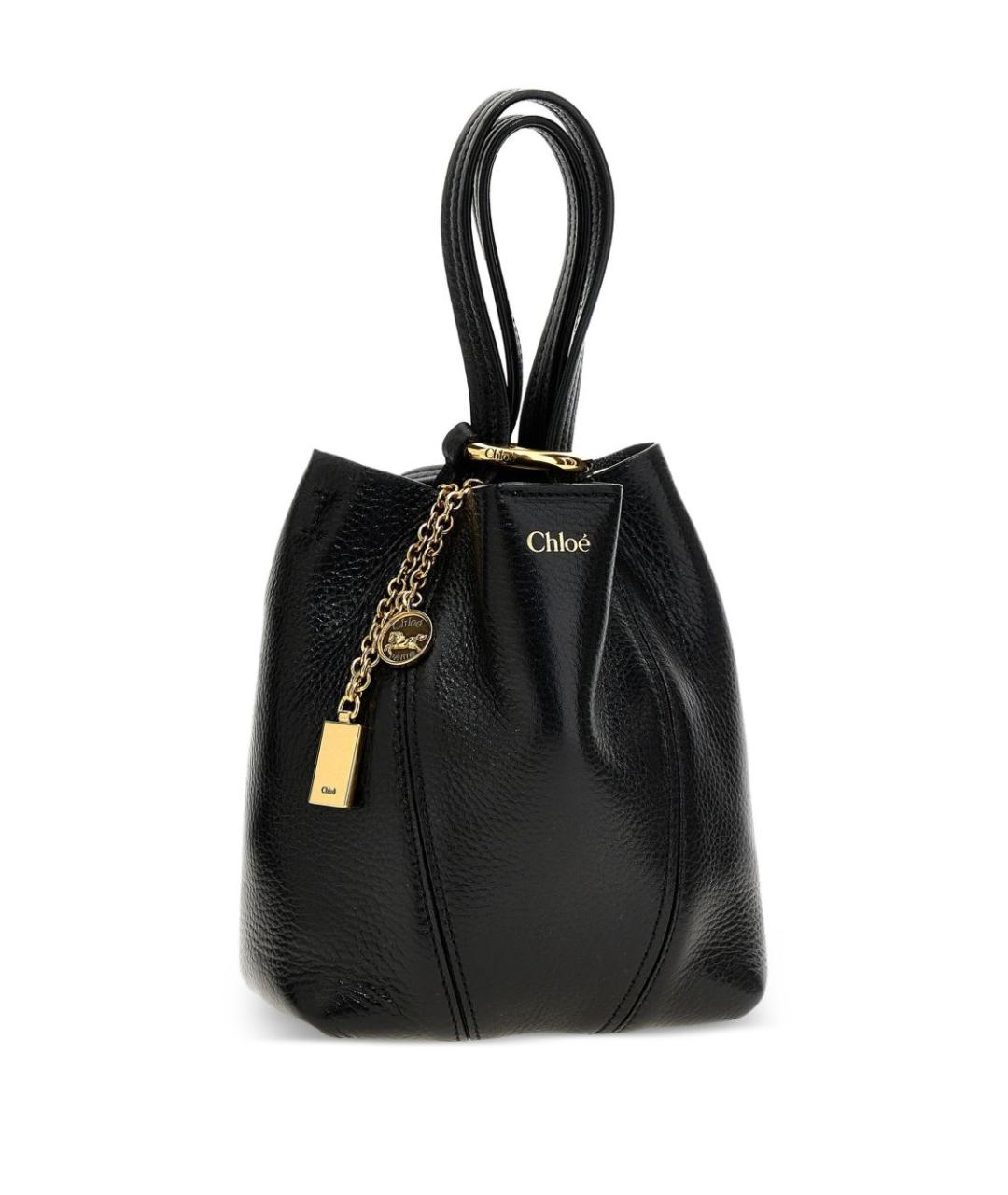 CHLOE Черная кожаная сумка тоут, фото 3