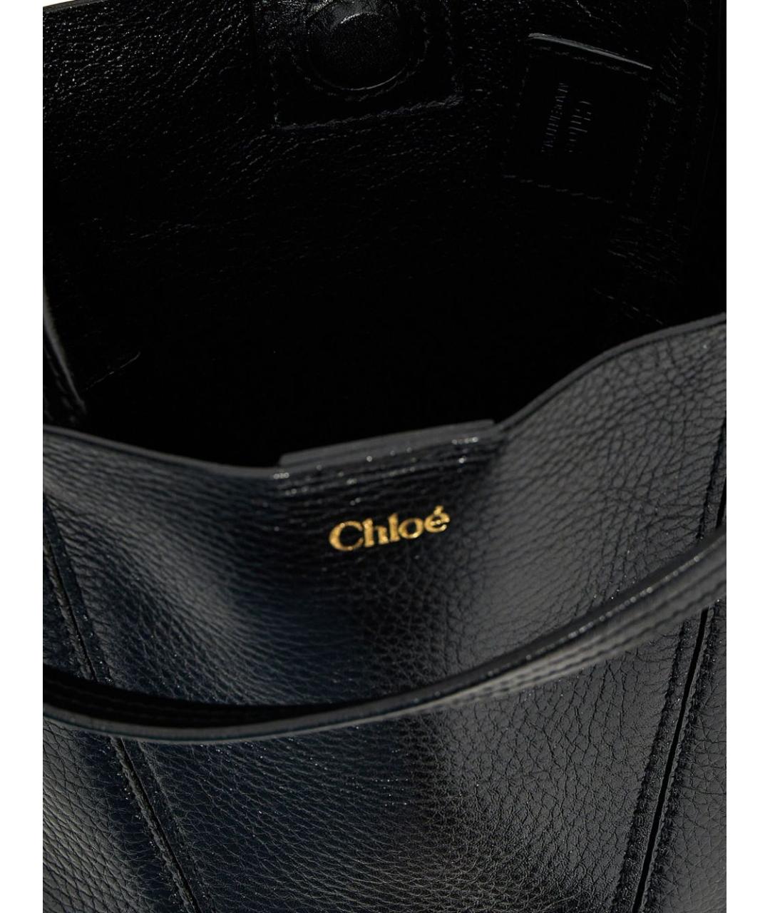 CHLOE Черная кожаная сумка тоут, фото 2