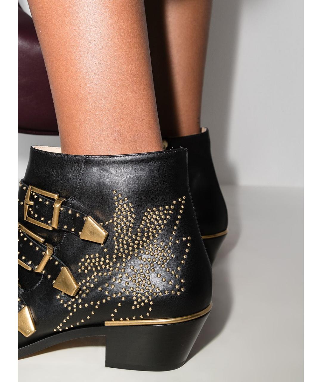 CHLOE Черные кожаные ботинки, фото 2