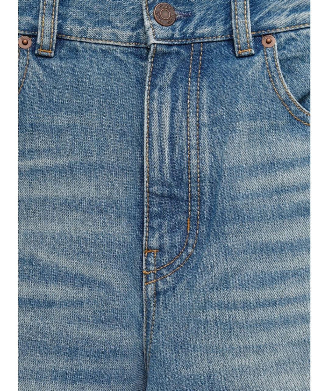CHLOE Голубые хлопковые прямые джинсы, фото 3
