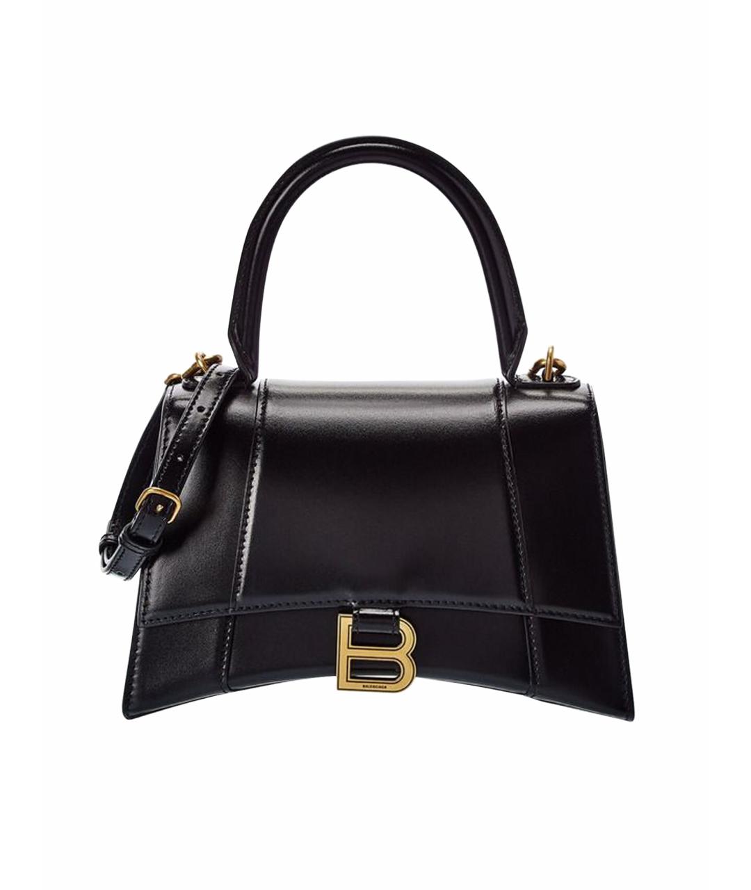 BALENCIAGA Черная сумка с короткими ручками из лакированной кожи, фото 1