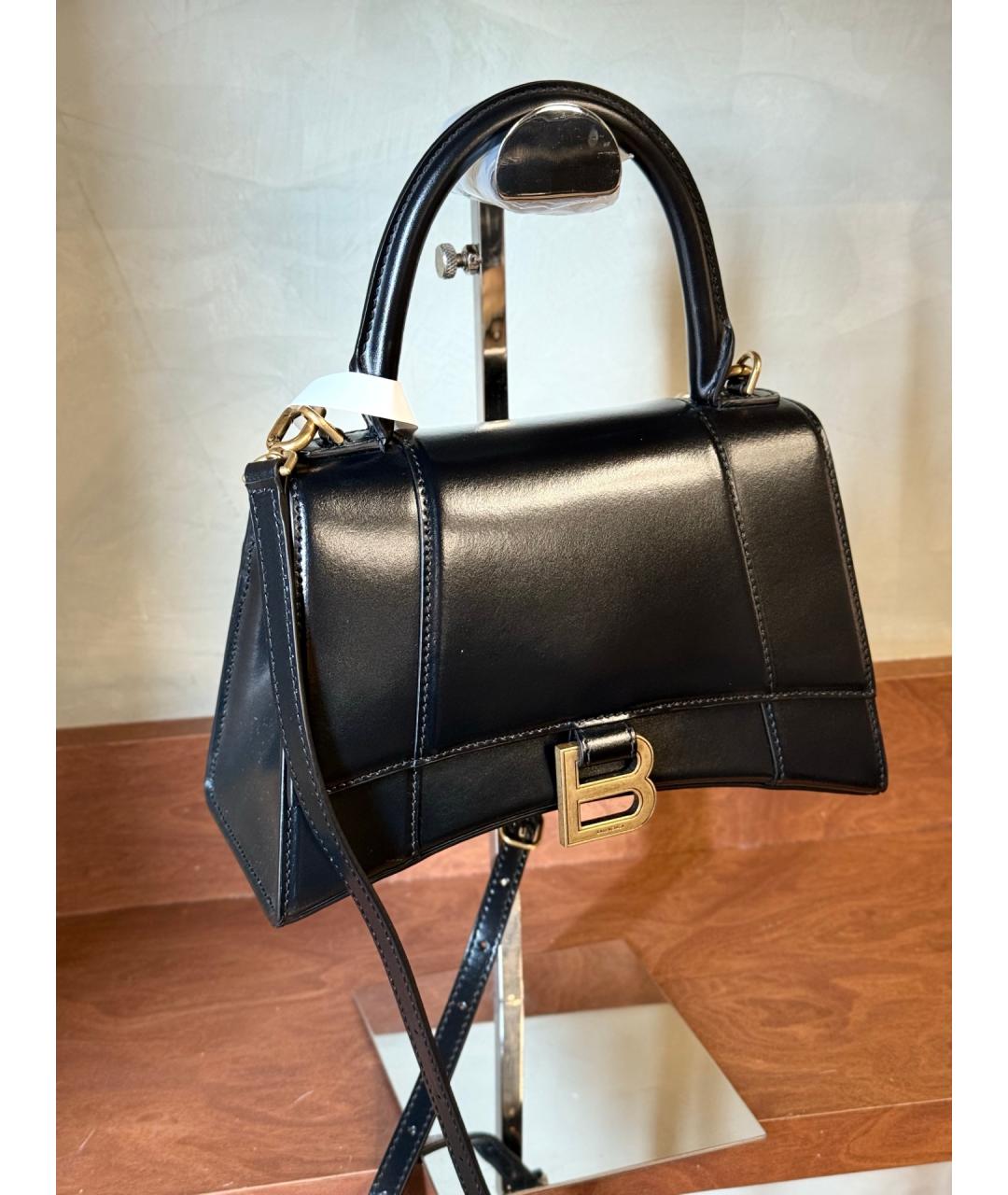 BALENCIAGA Черная сумка с короткими ручками из лакированной кожи, фото 4