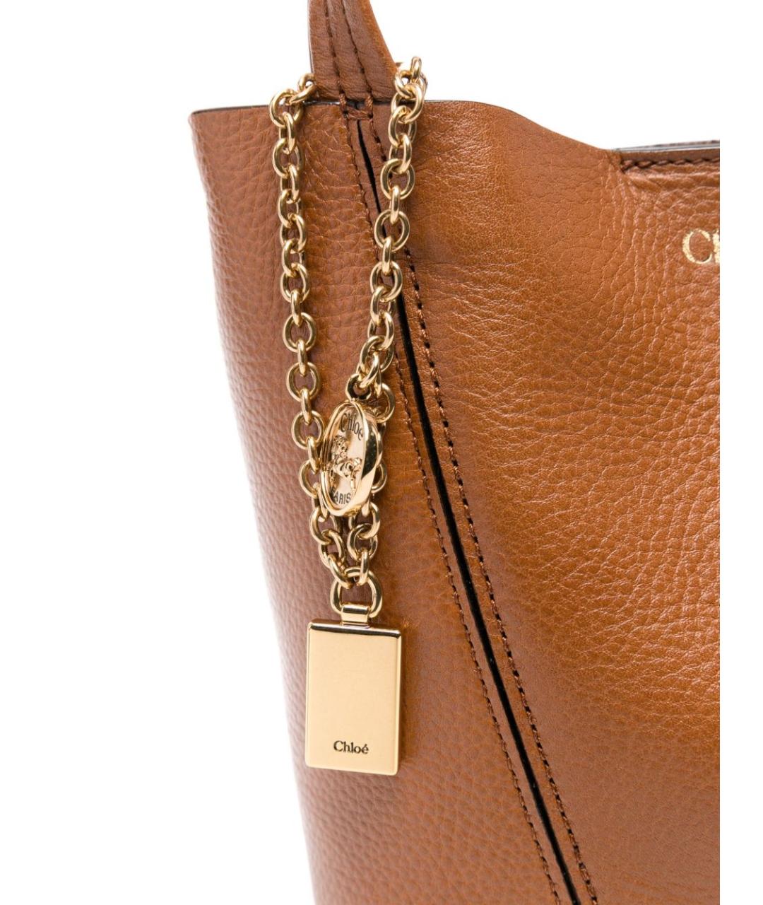 CHLOE Коричневая кожаная сумка тоут, фото 3