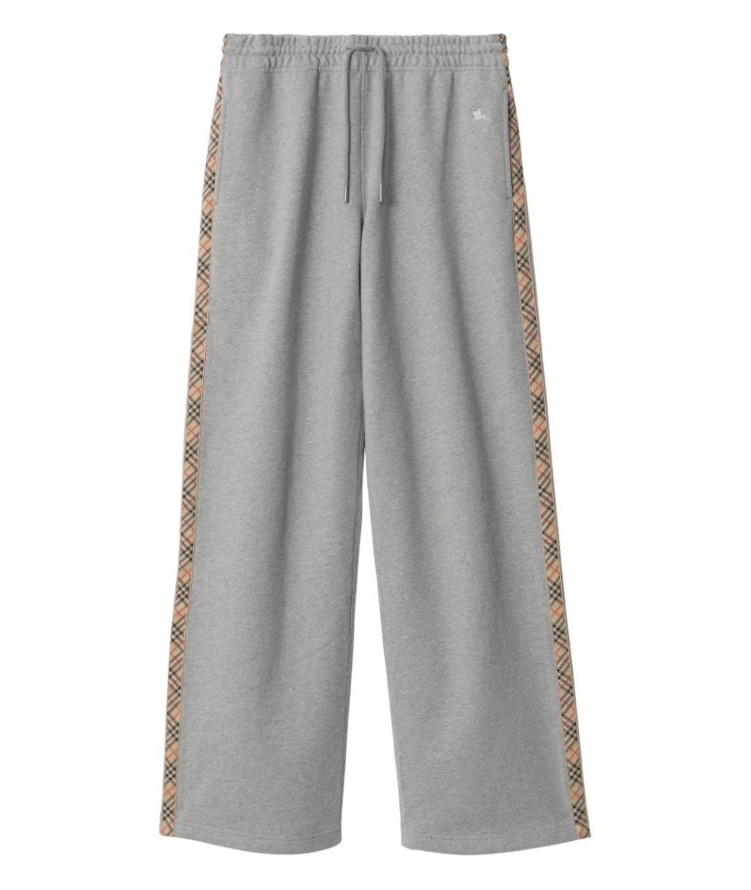 BURBERRY Серые хлопковые прямые брюки, фото 1