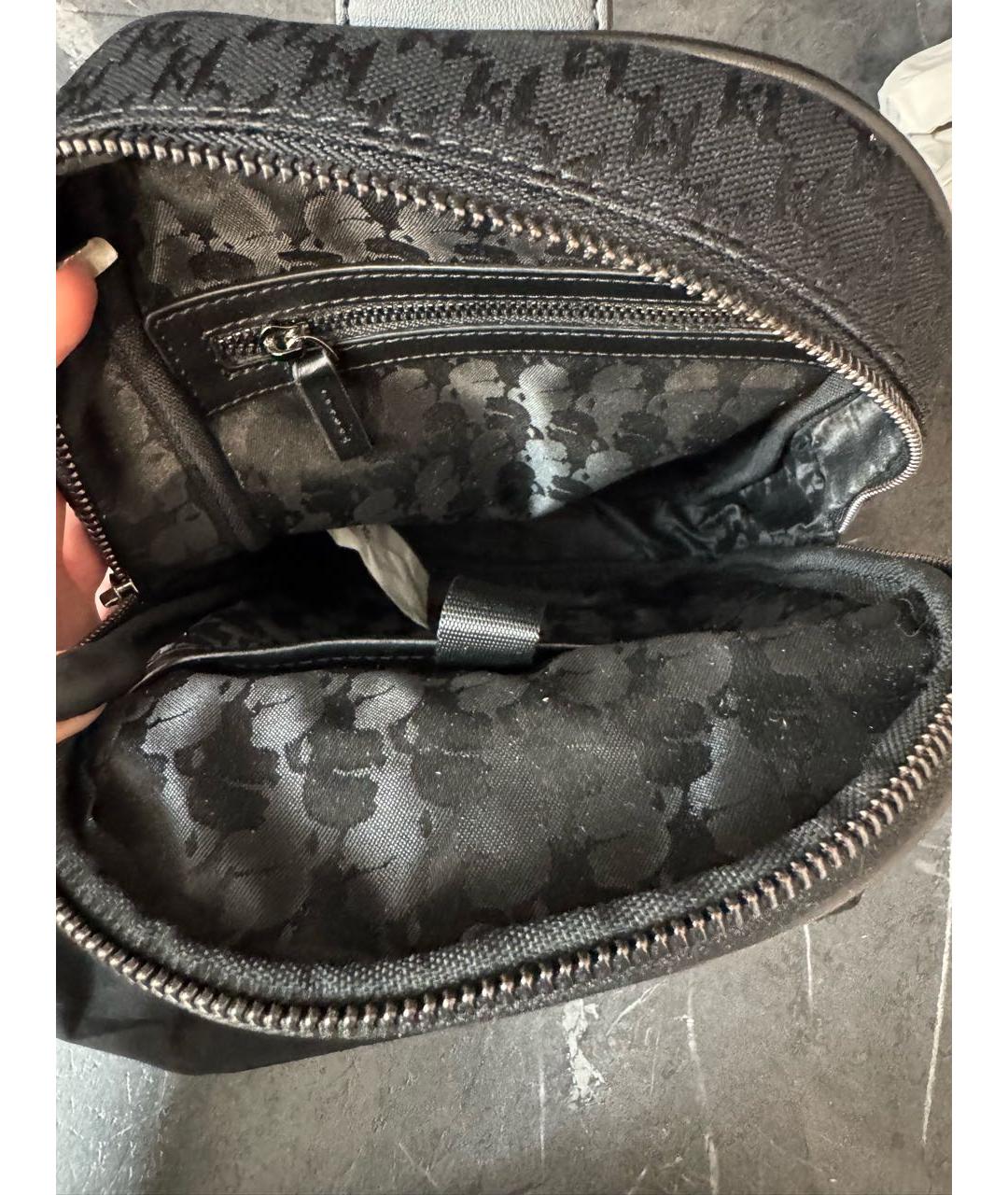 KARL LAGERFELD Черная тканевая сумка на плечо, фото 4