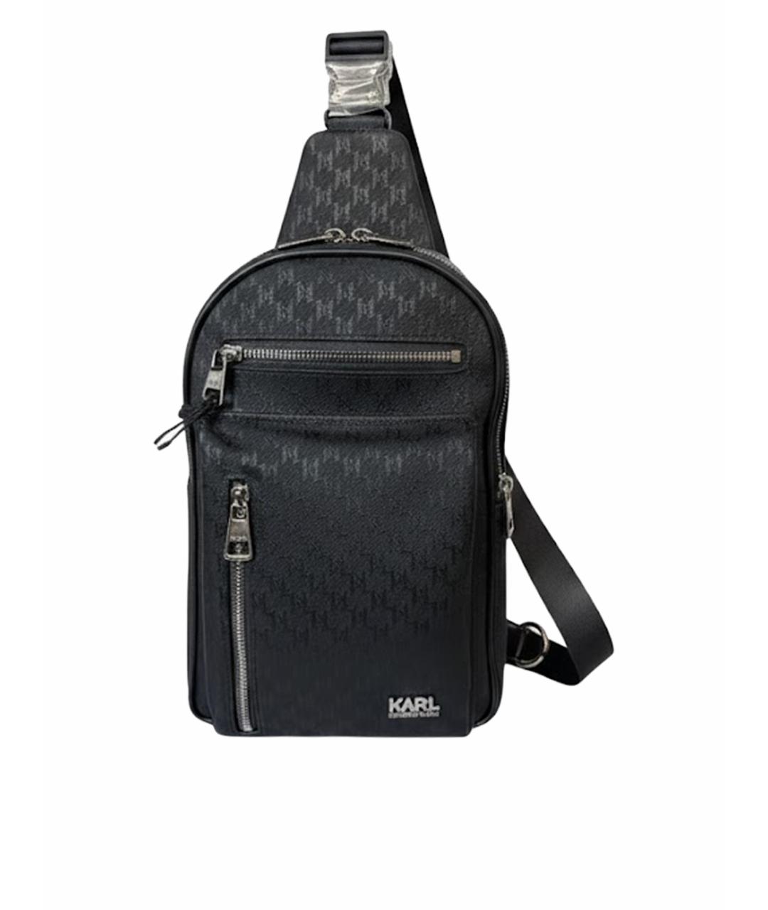 KARL LAGERFELD Черная тканевая сумка на плечо, фото 1