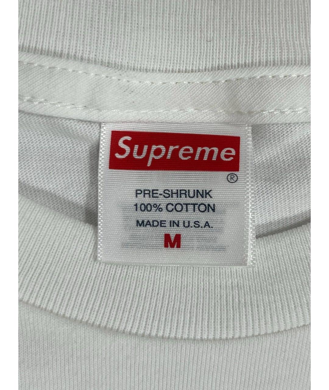 SUPREME Белая хлопковая футболка, фото 3