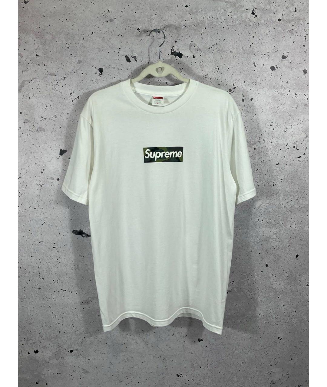 SUPREME Белая хлопковая футболка, фото 2