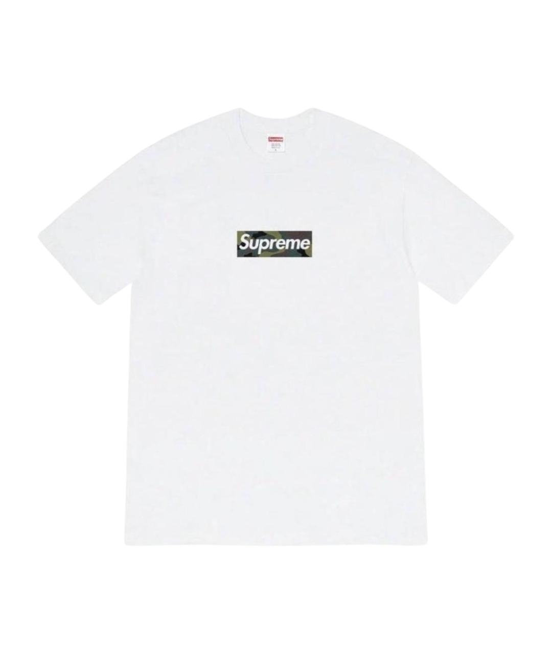 SUPREME Белая хлопковая футболка, фото 1