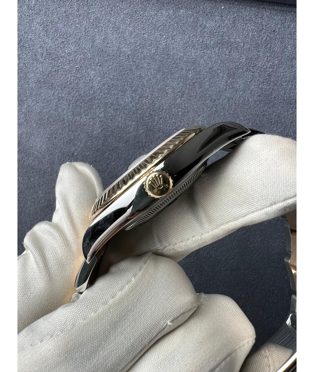 ROLEX Белые часы из желтого золота, фото 3