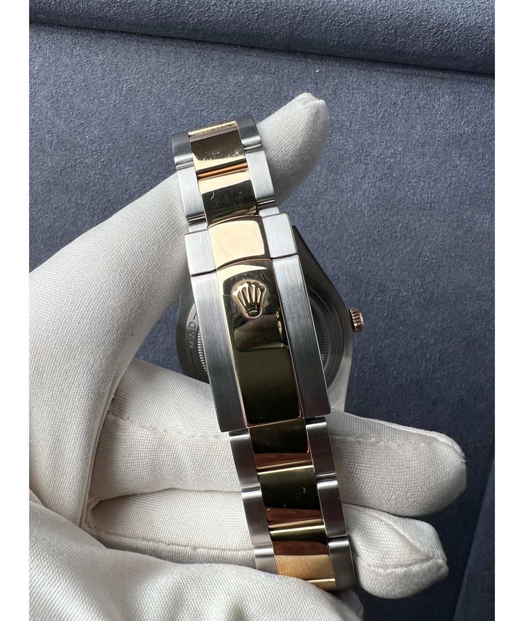 ROLEX Белые часы из желтого золота, фото 8