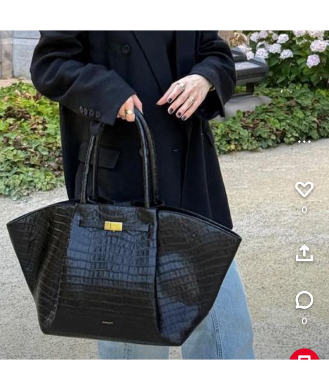 DEMELLIER Черная кожаная сумка тоут, фото 5