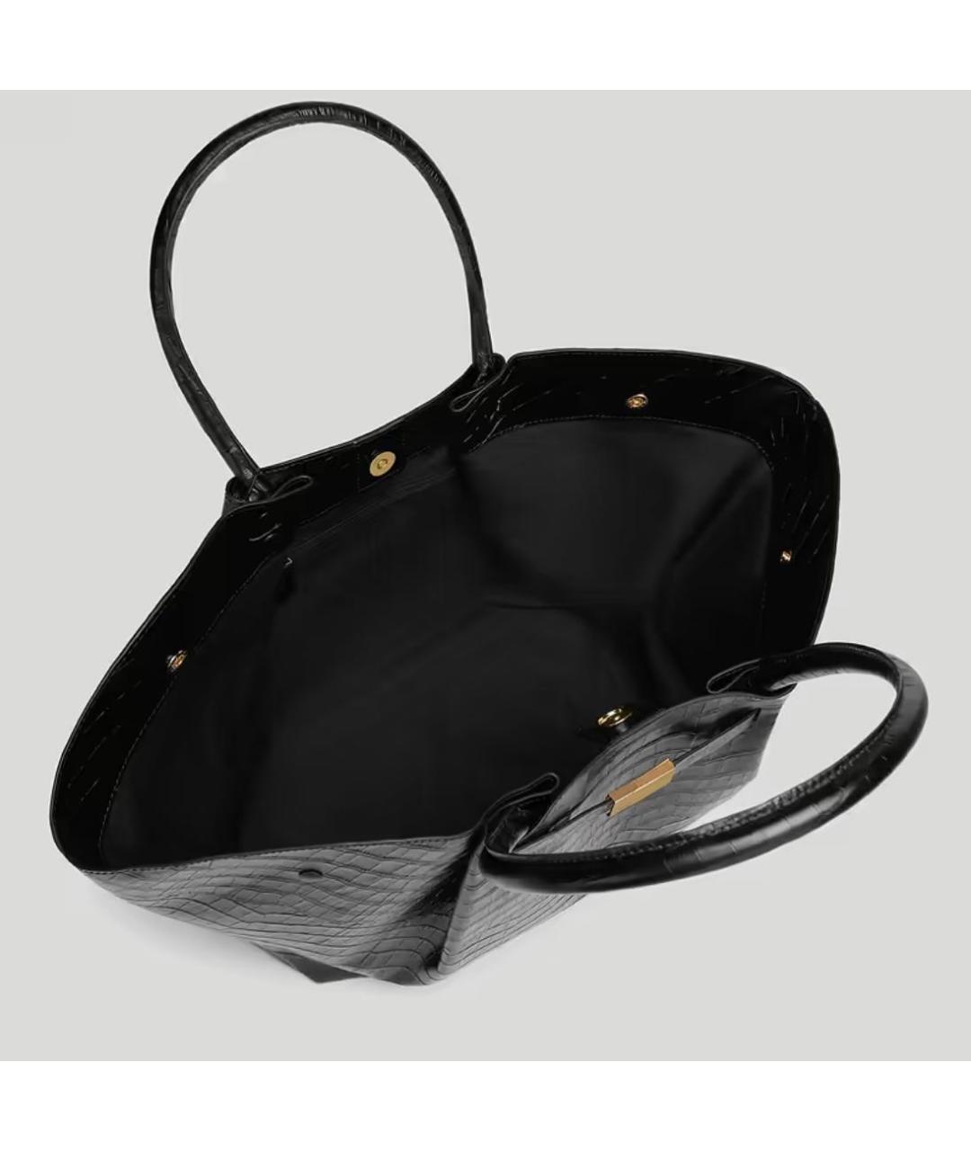 DEMELLIER Черная кожаная сумка тоут, фото 4