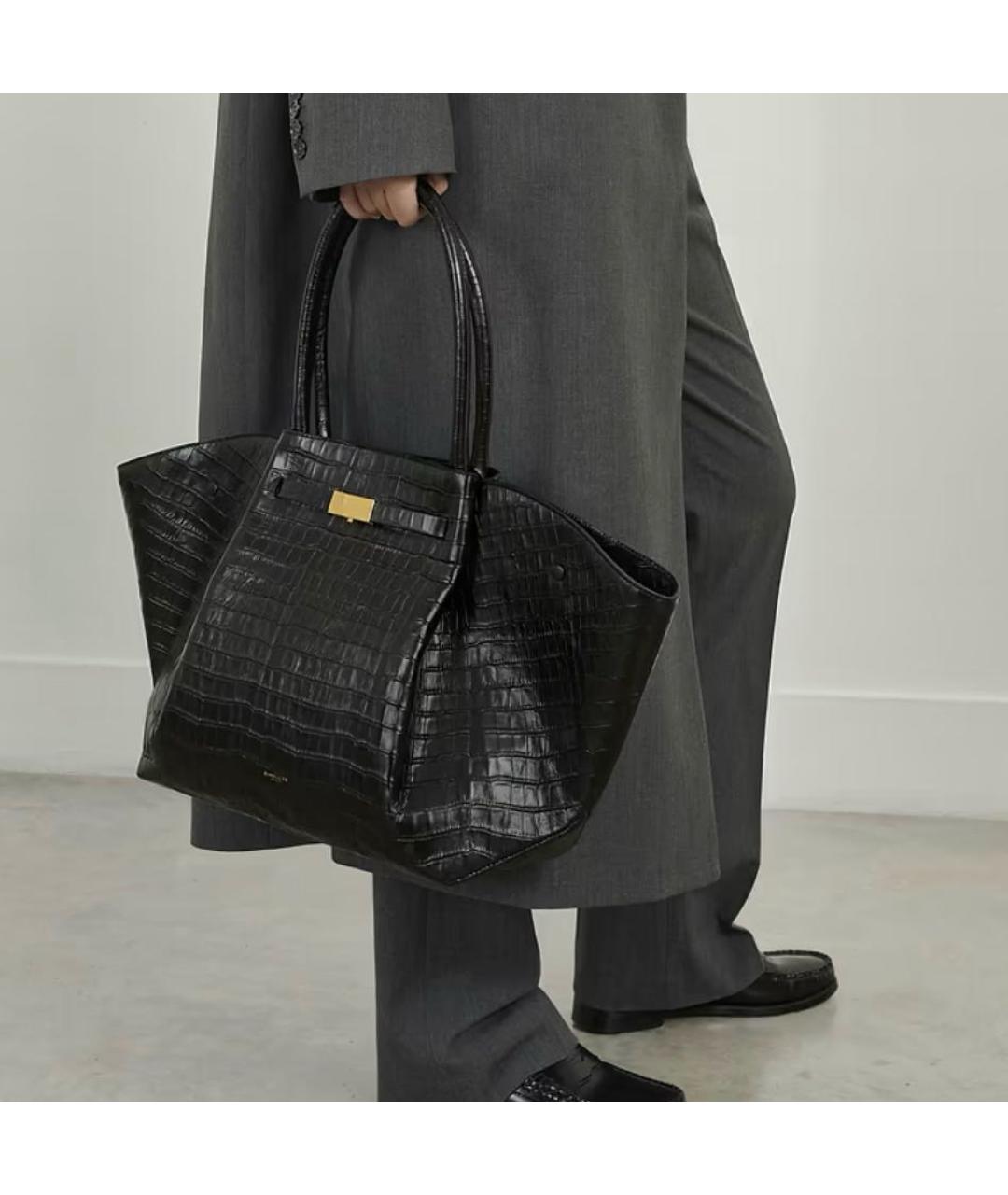 DEMELLIER Черная кожаная сумка тоут, фото 2