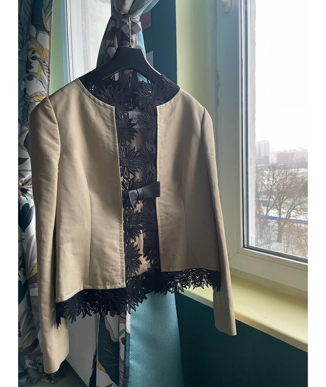 VALENTINO Бежевый хлопковый жакет/пиджак, фото 7