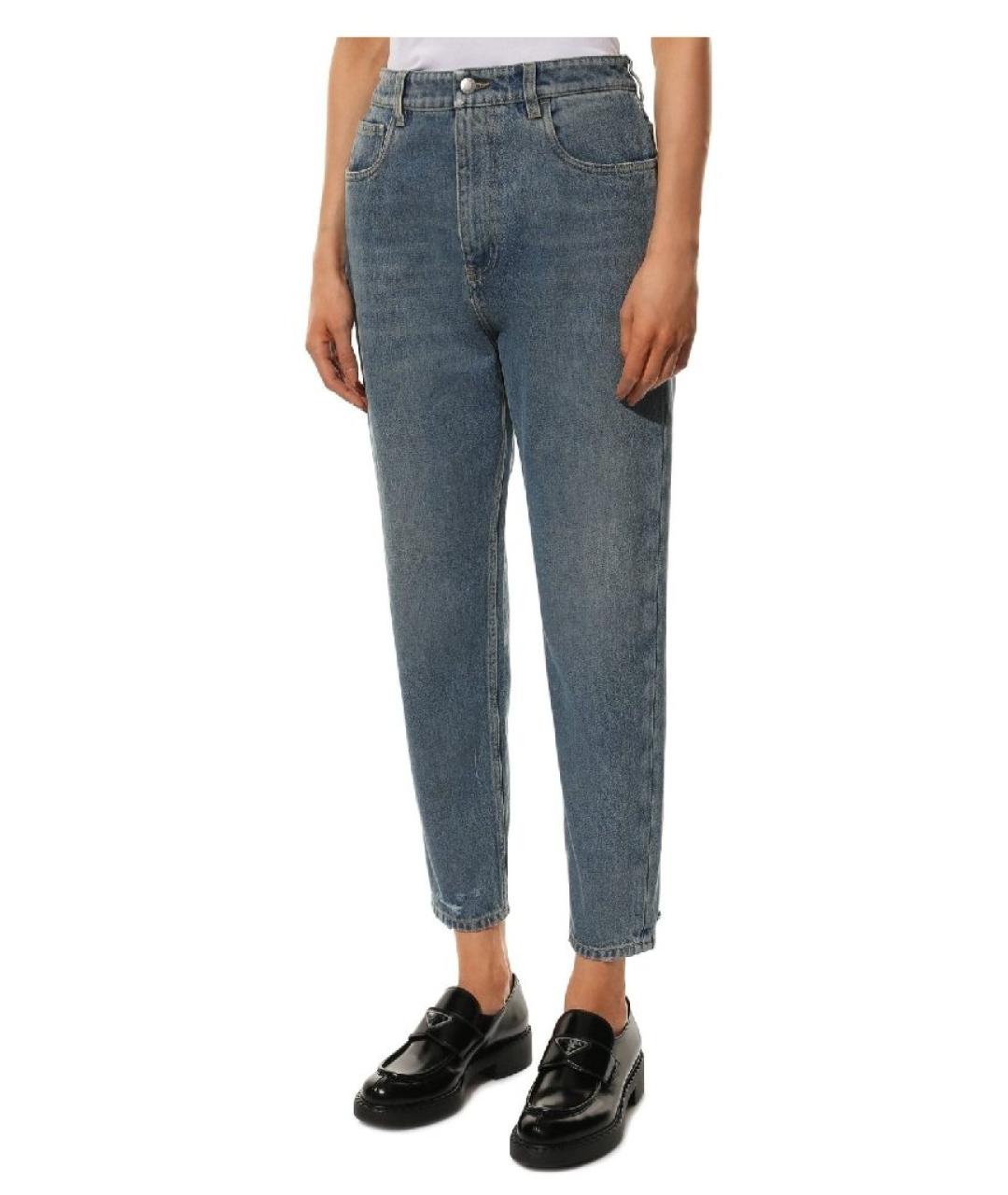 PRADA Синие хлопковые прямые джинсы, фото 9