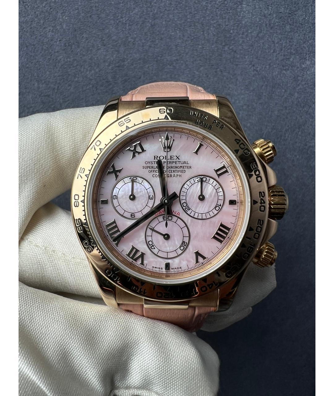 ROLEX Розовые часы из желтого золота, фото 3