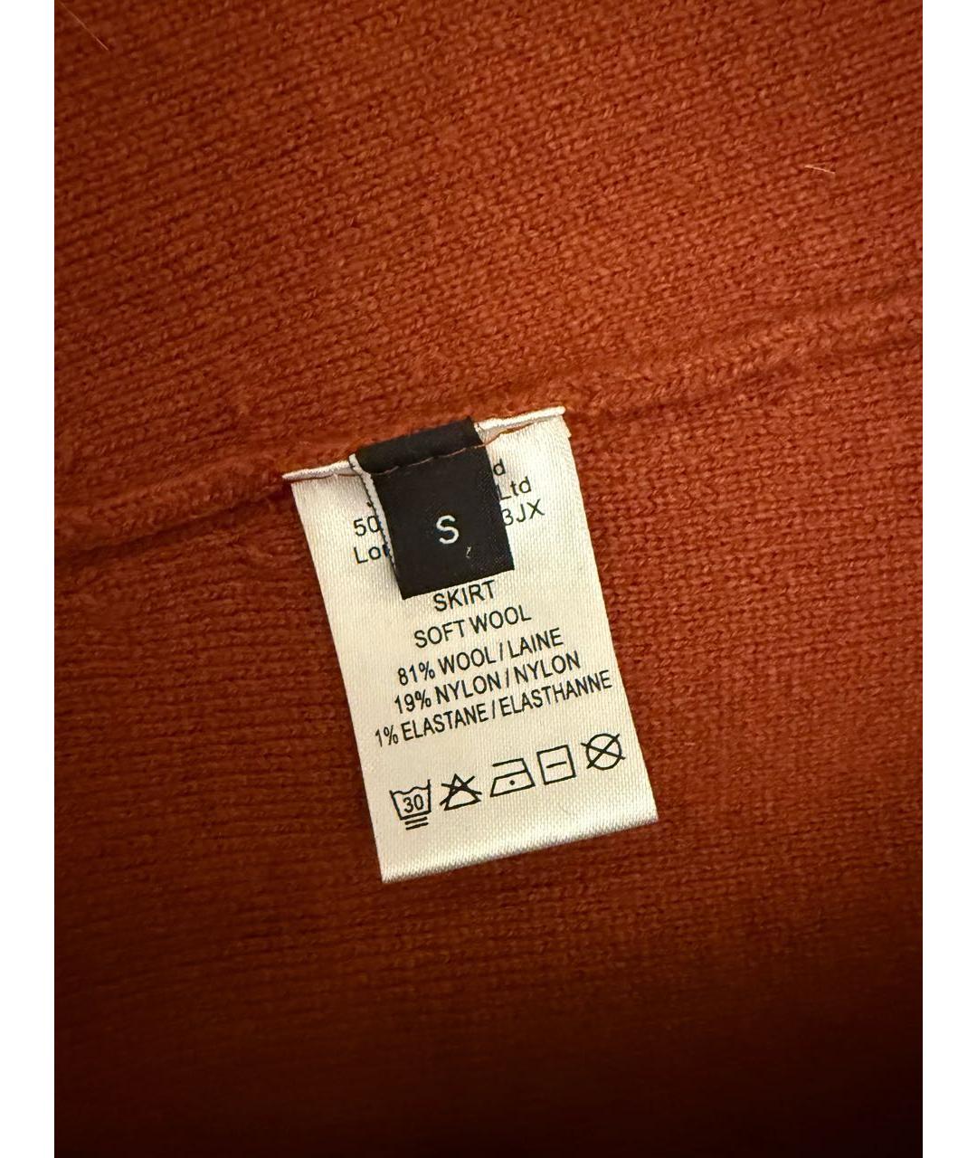 JOSEPH Оранжевая кашемировая юбка миди, фото 4