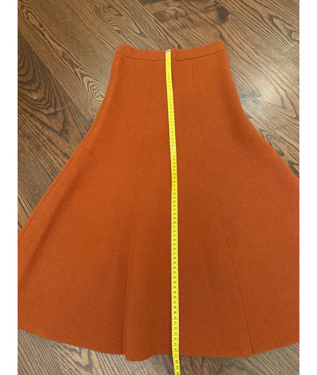 JOSEPH Оранжевая кашемировая юбка миди, фото 5