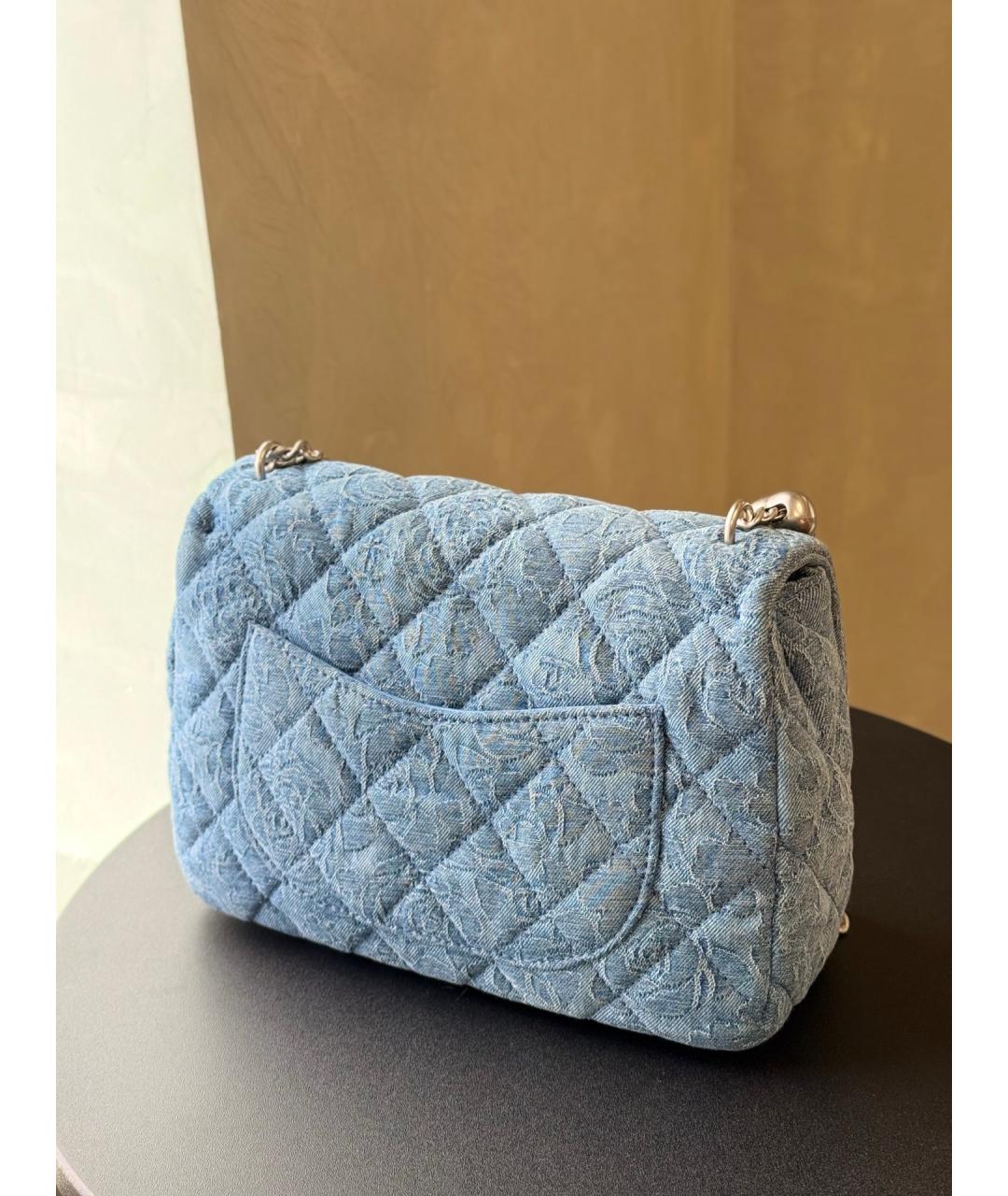 CHANEL Голубая деним сумка через плечо, фото 6