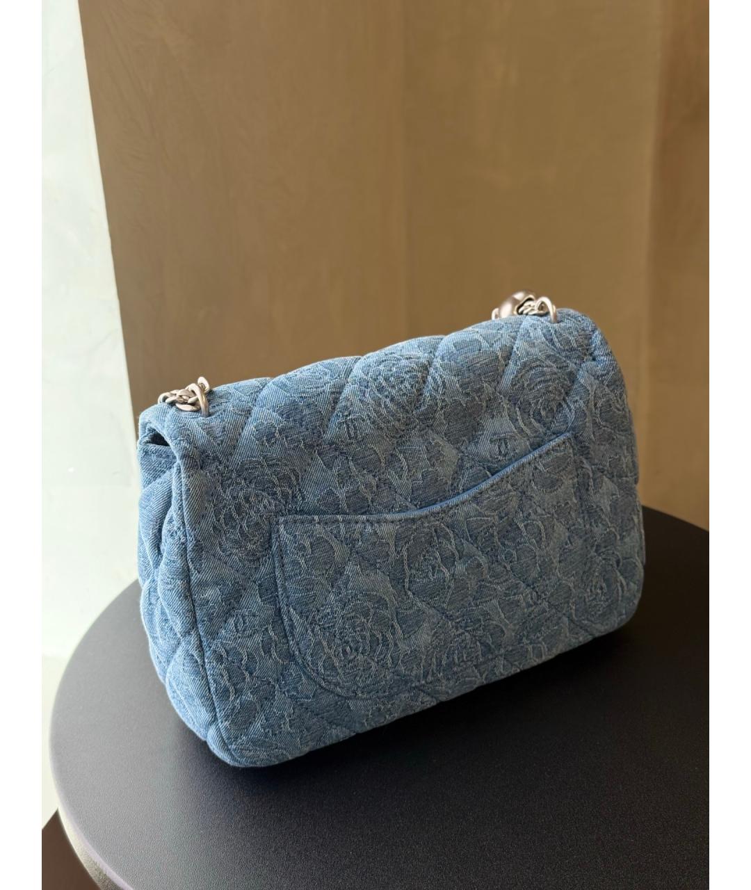 CHANEL Голубая деним сумка через плечо, фото 5
