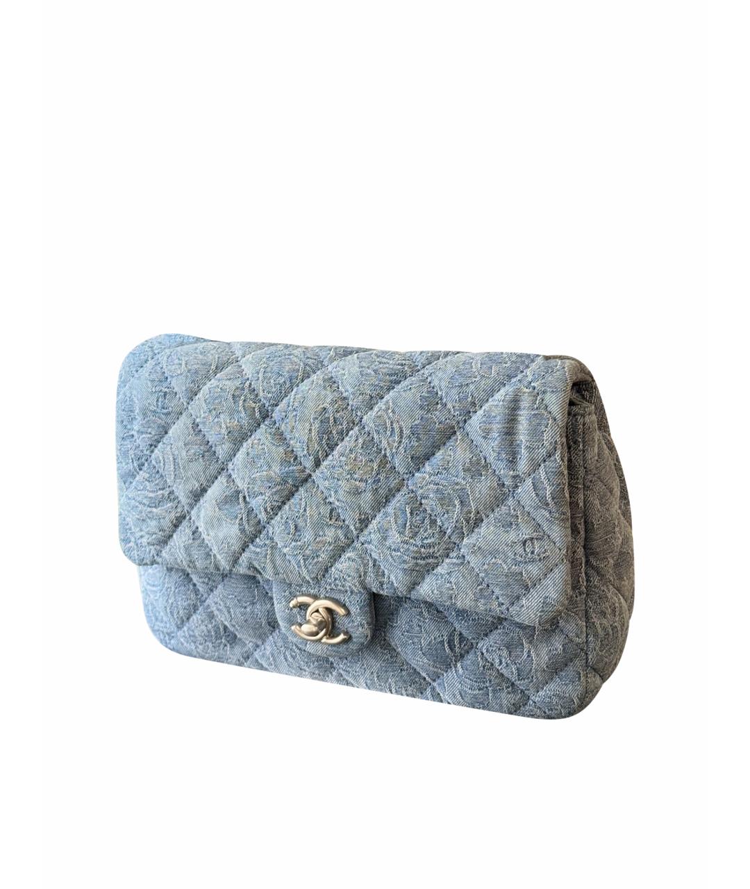 CHANEL Голубая деним сумка через плечо, фото 1