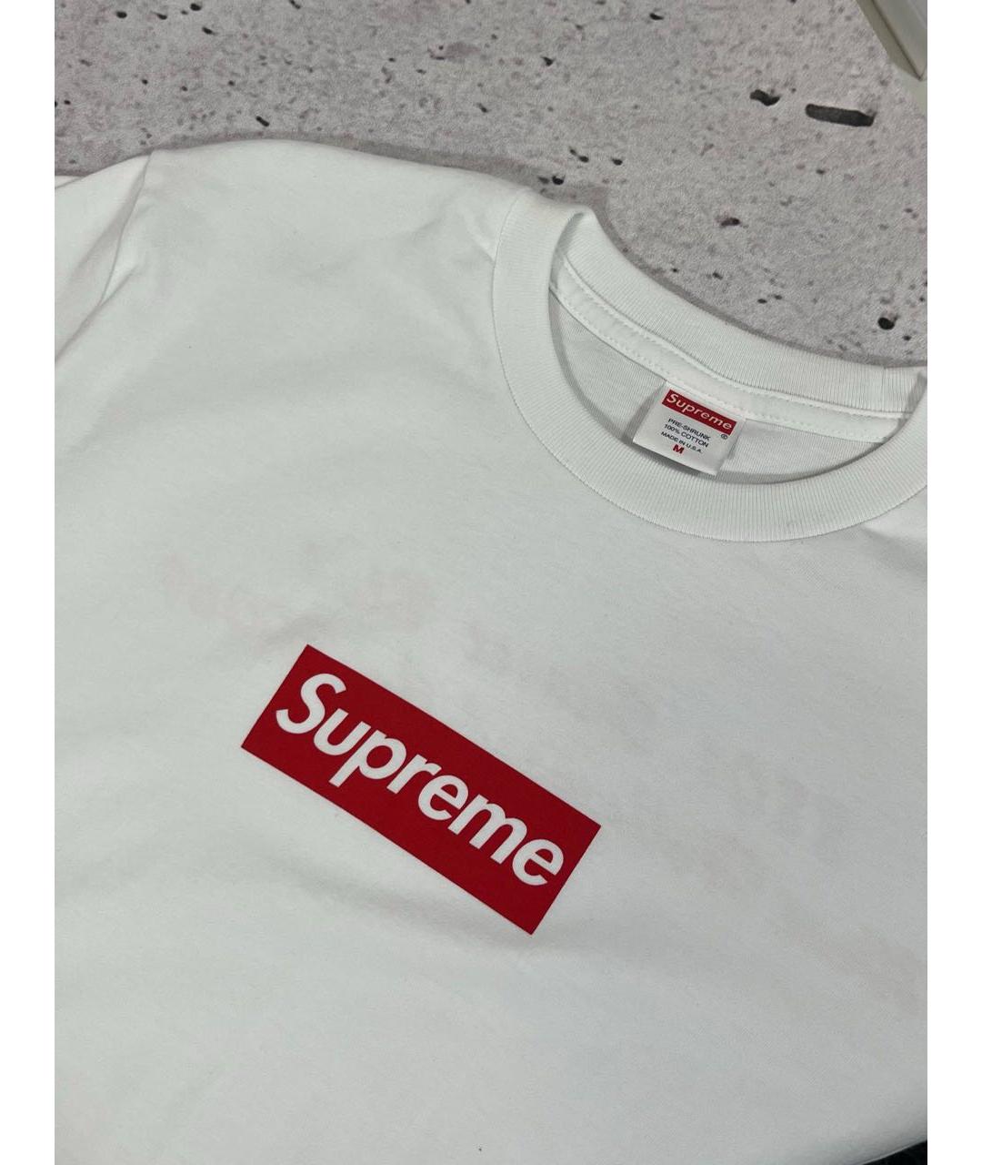 SUPREME Белая хлопковая футболка, фото 4