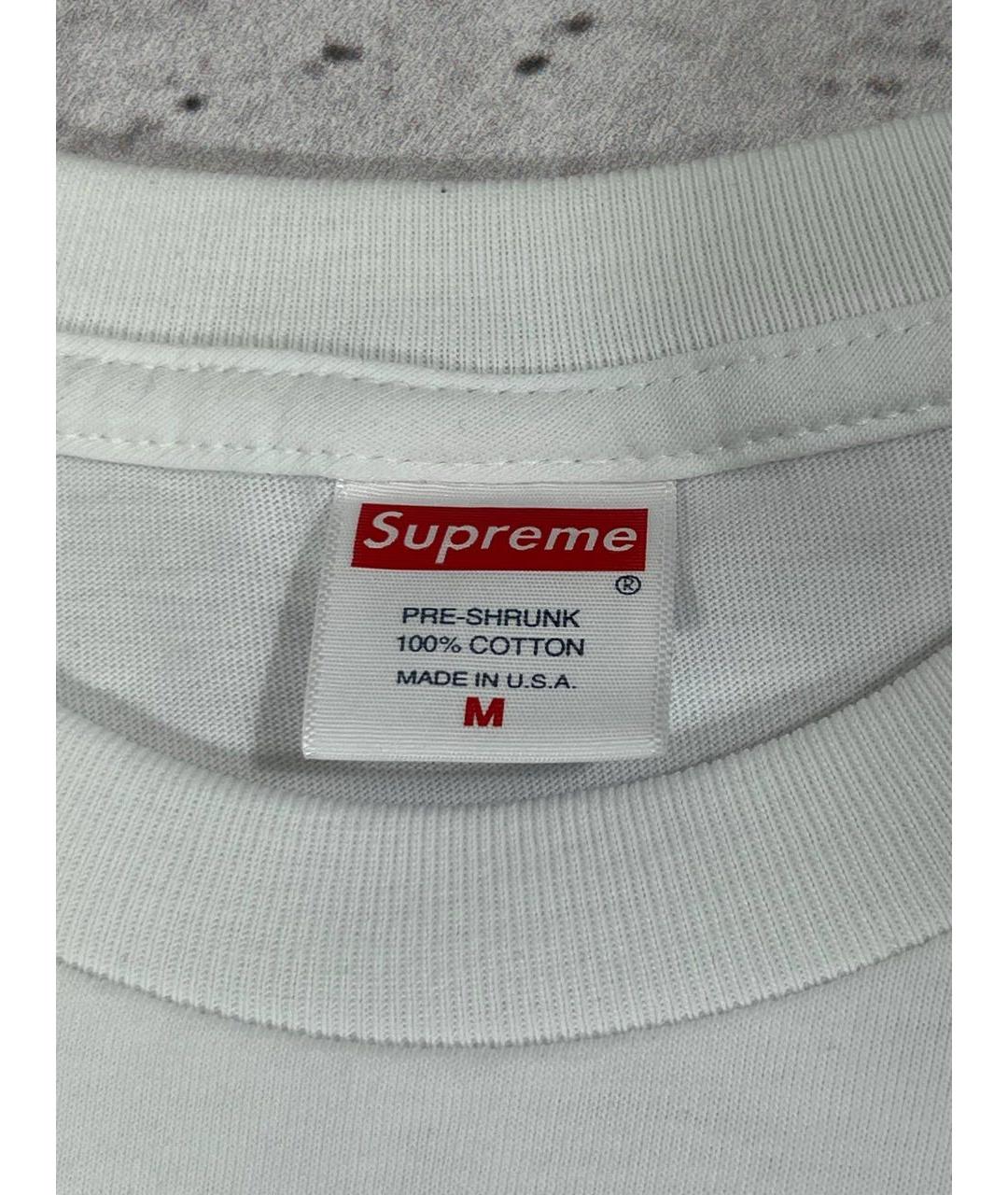 SUPREME Белая хлопковая футболка, фото 5