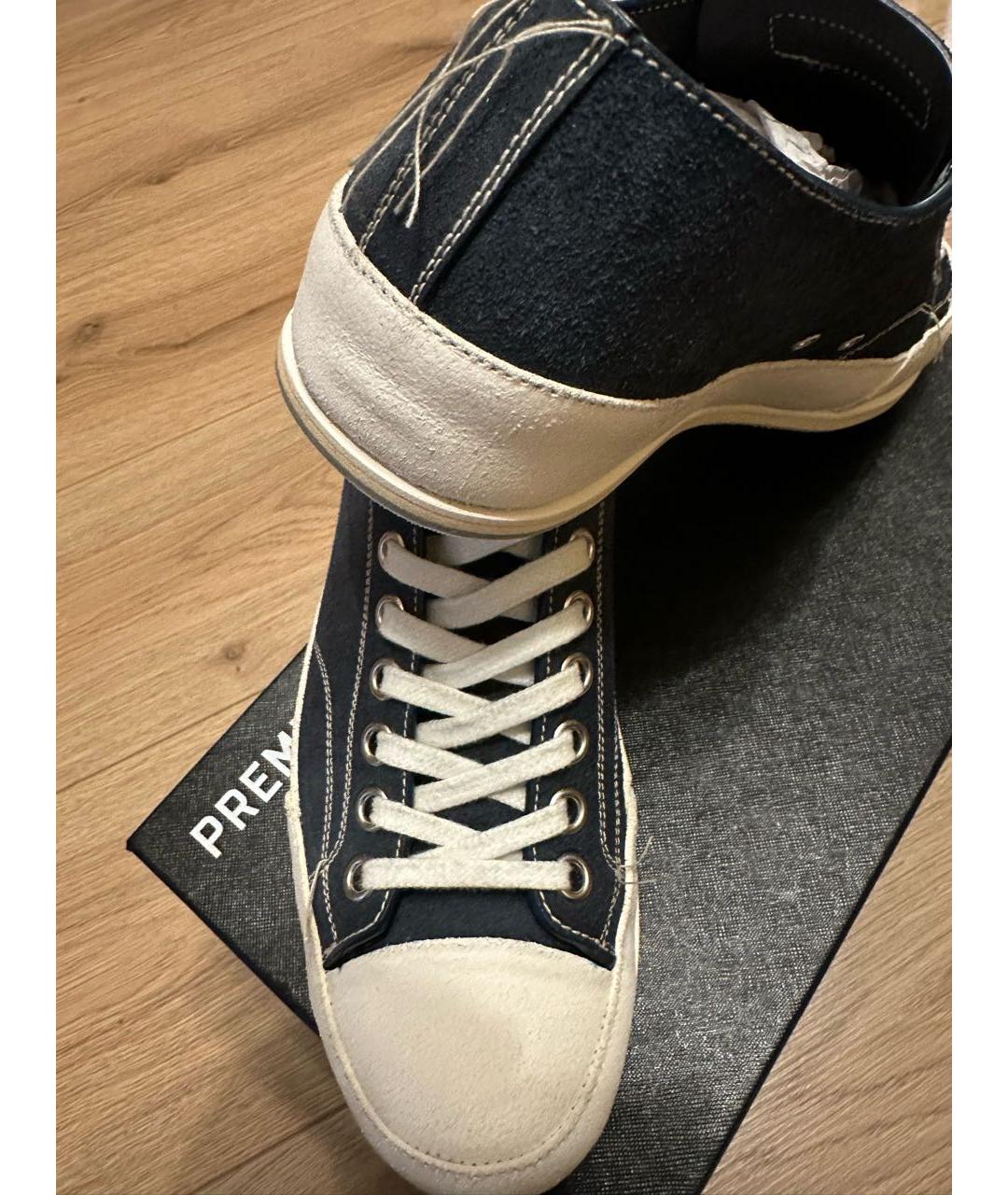 PREMIATA Синие кожаные низкие кроссовки / кеды, фото 4