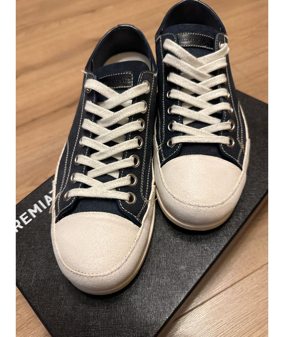 PREMIATA Синие кожаные низкие кроссовки / кеды, фото 2