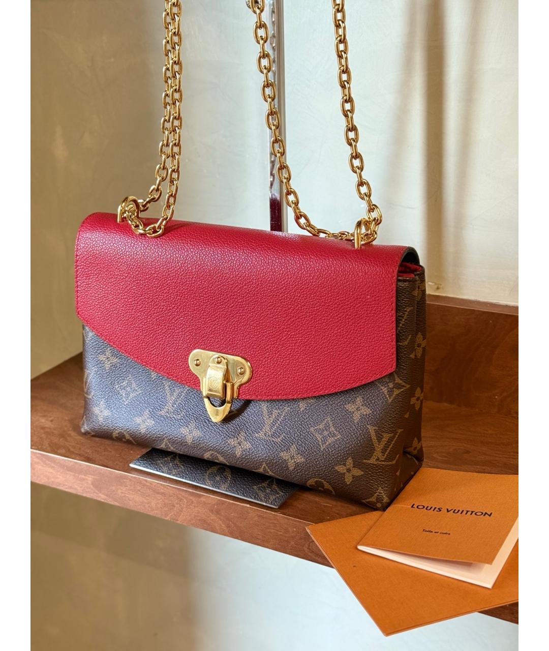 LOUIS VUITTON Красная кожаная сумка через плечо, фото 2